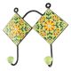 Pea Green Wheel Flower Ceramic Tile Hook